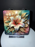 3D Lily Coaster with Cork Back — Bold & Colorful
