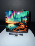 Cabin Under the Northern Lights Coaster with Cork Back