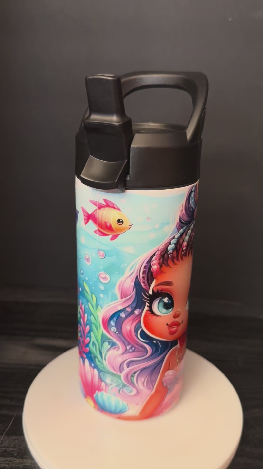 15 Oz Kids Leak Proof Stainless Steel Tumbler with Portable Handle – Born to Be a Mermaid