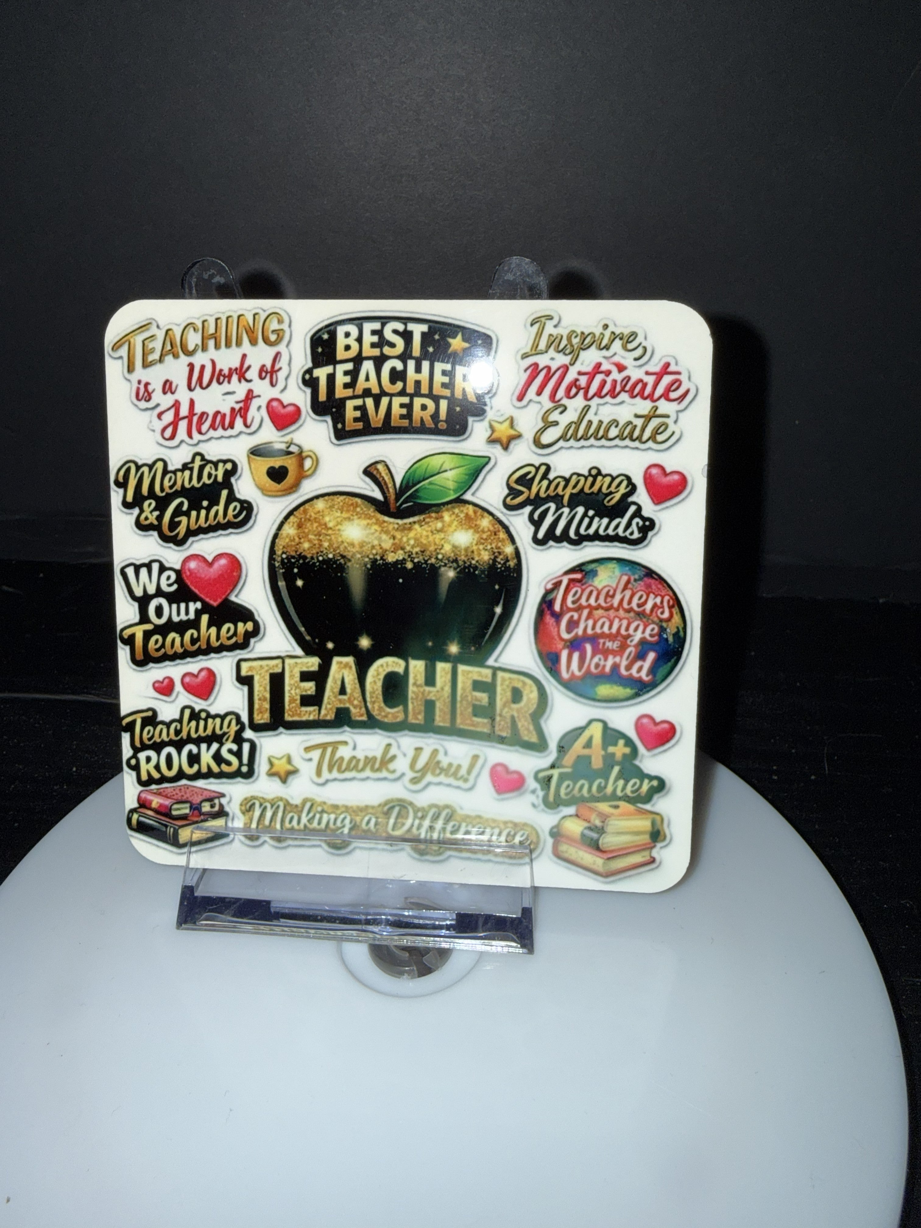 Thank You Teacher Coaster with Cork Back